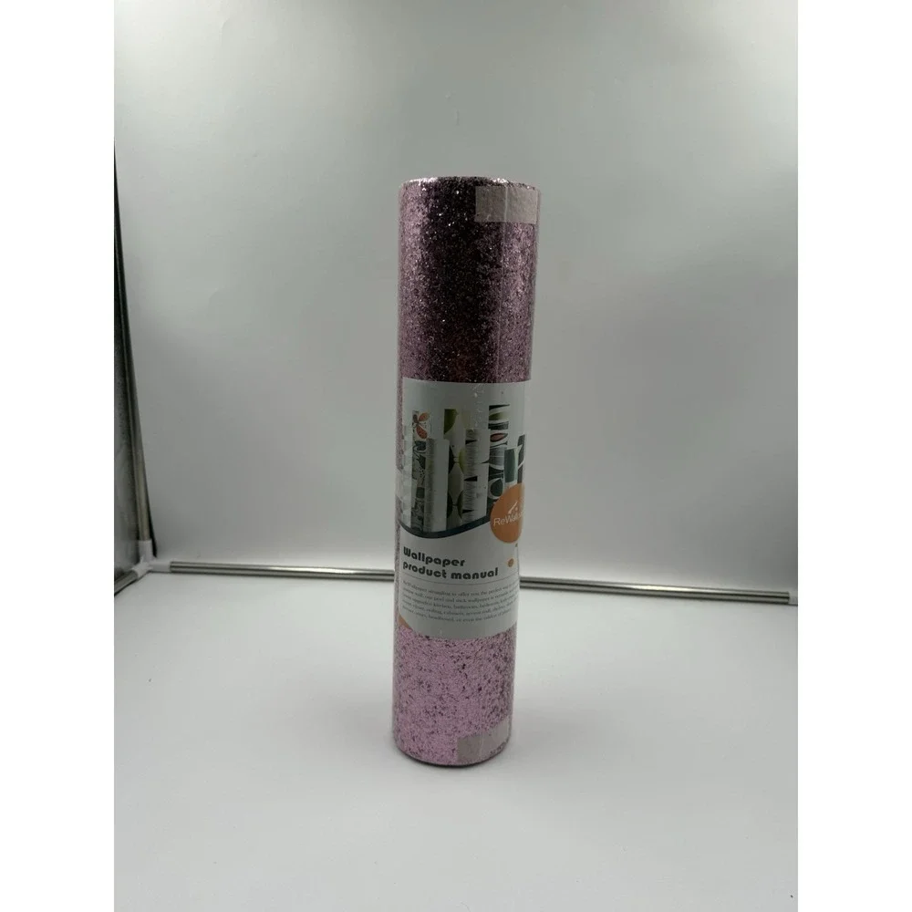 Rewallpaper 15.8inx23ft Pink Glitter Peel And Stick Wallpaper